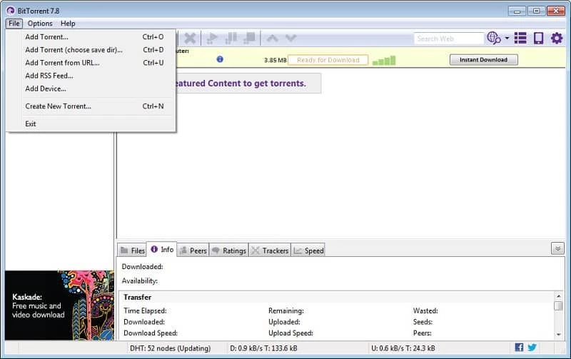 BitTorrent — tangkapan layar 1